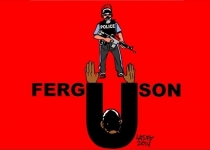 کارتون/ خشونت نژاد پرستانه پلیس آمریکا در شهر فرگوسن