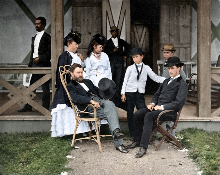 "یولیسیز سایمن گرانت" هجدهمین رئیس جمهور امریکا در کنار خانواده اش. سال 1870