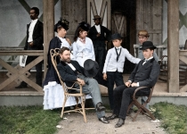 "یولیسیز سایمن گرانت" هجدهمین رئیس جمهور امریکا در کنار خانواده اش. سال 1870