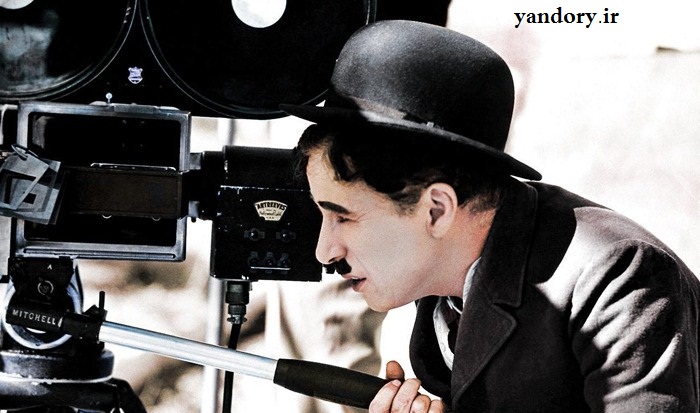 چارلی چاپلین سر صحنه فیلمبرداری. سال 1935