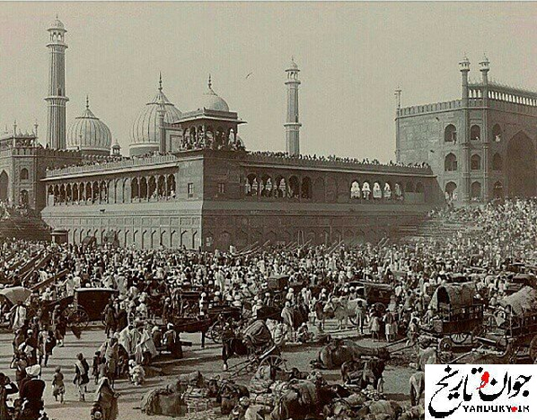 عکسی قدیمی از مسجد جامع دهلی