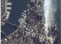 نمایی ماهواره ی از حادثه ۱۱ سپتامبر سال ۲۰۰۱