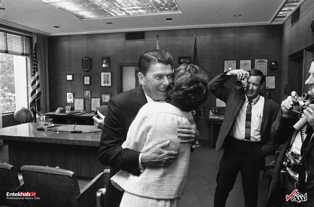 عکسی دیده نشده از هم آغوشی رونالد ریگان و همسرش نانسی